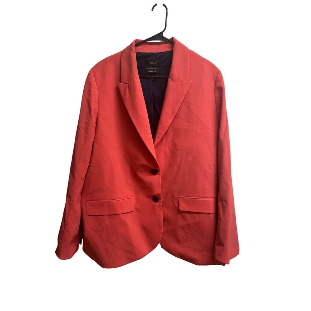 J. Crew Plus Size Sommerset Blazer in Italian Stretch Wool Salmon Coral SZ 20